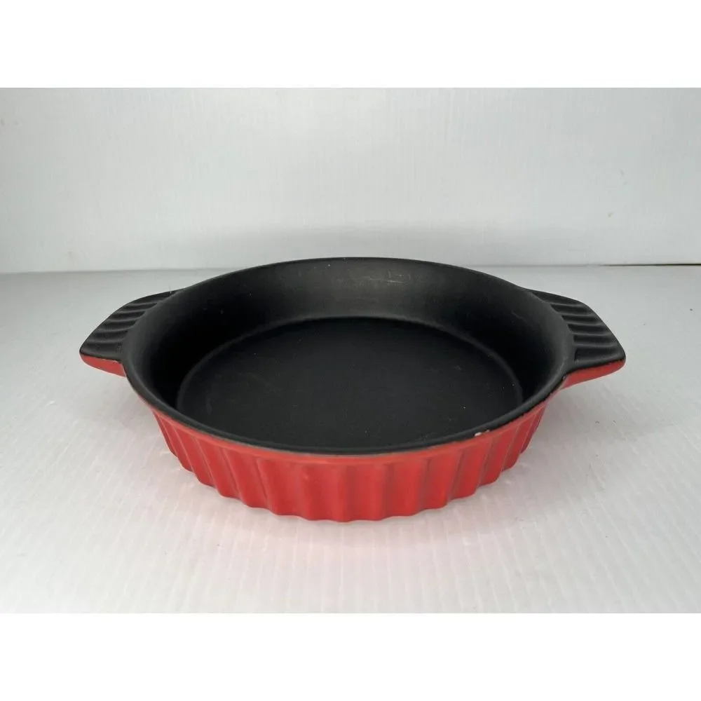 Red Crockpot Stoneware Round Baking Dish 10